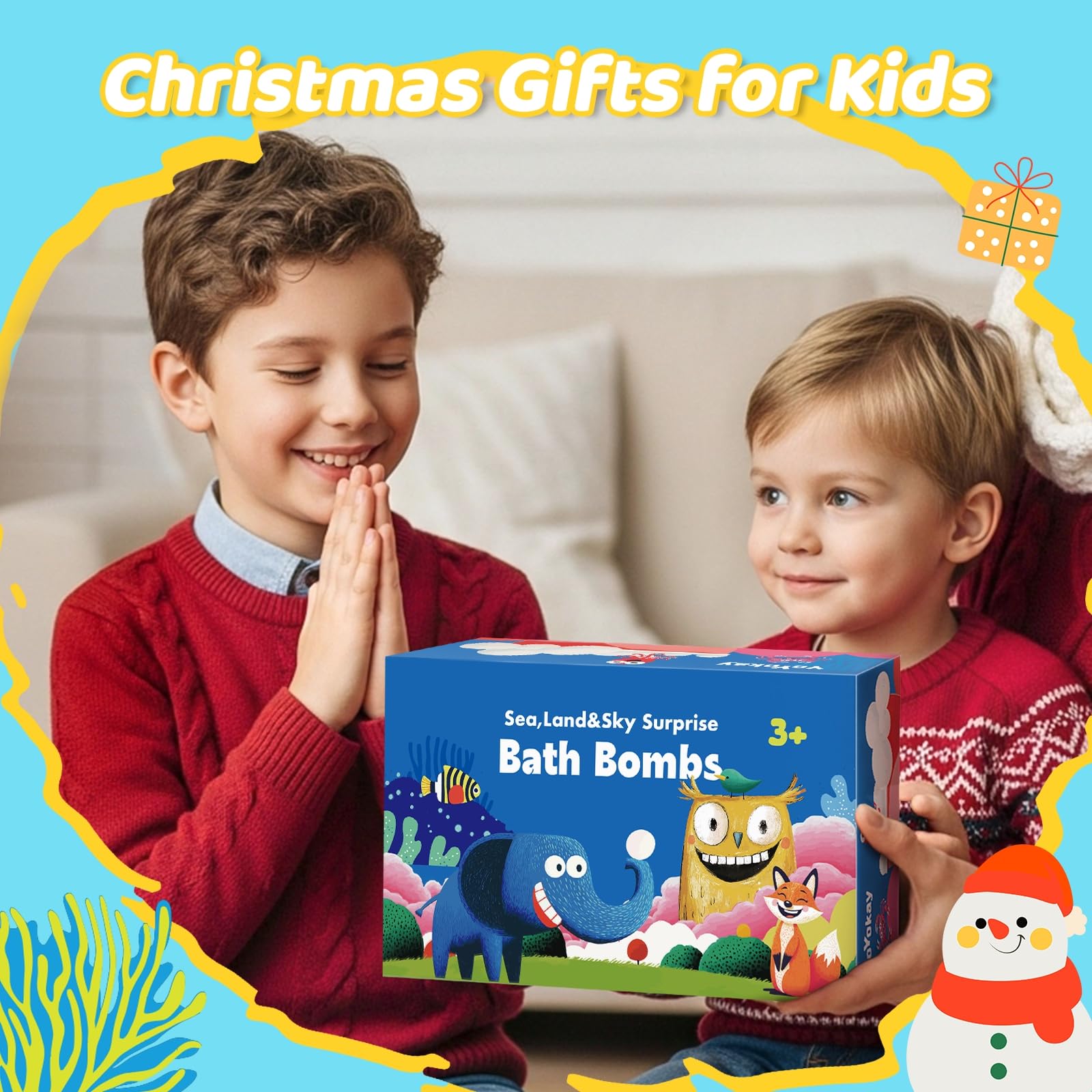 YoYokay 30 Kids Bath Bombs with Toys Inside – Ocean, Land & Sky Surprises