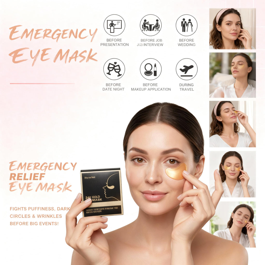 Yozeemmy 24K Gold Under Eye Patches – 20 Pairs, Collagen & Hyaluronic Acid