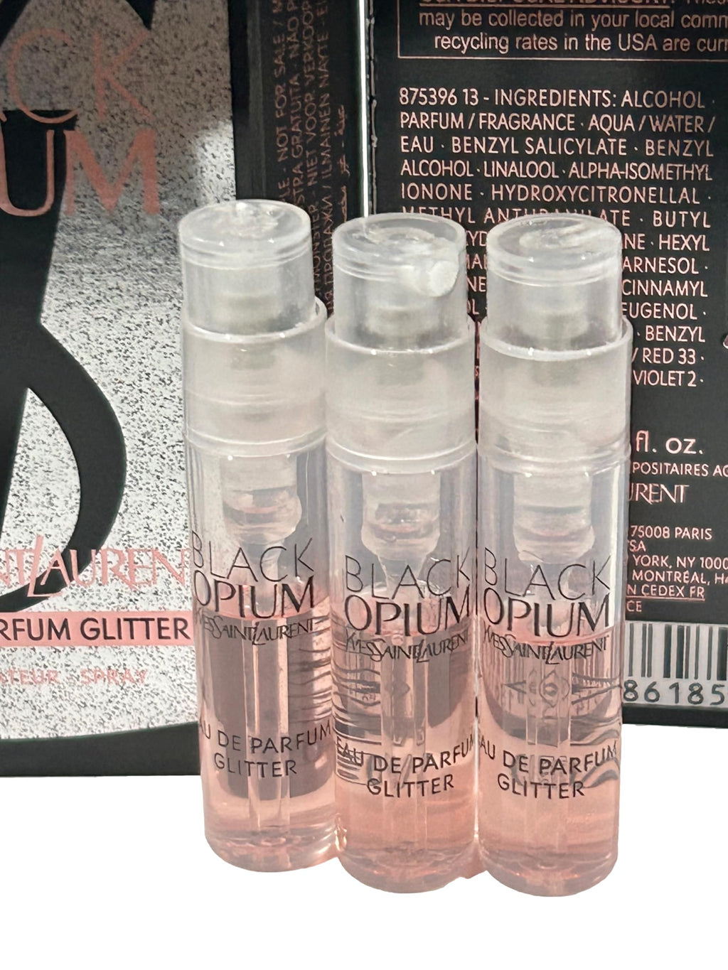 Yves Saint Laurent Black Opium Glitter EDP Sample Set — 3 x 1.2ml Mini Bottles