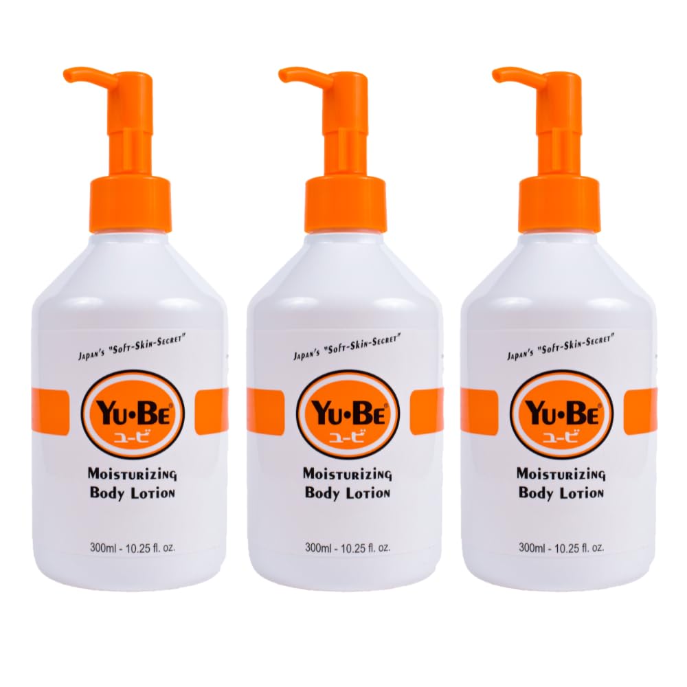 Yu-Be Body Lotion for Dry, Sensitive Skin – Fast-Absorbing, Non-Greasy Hydration (3-Pack, 10.25 fl oz each)