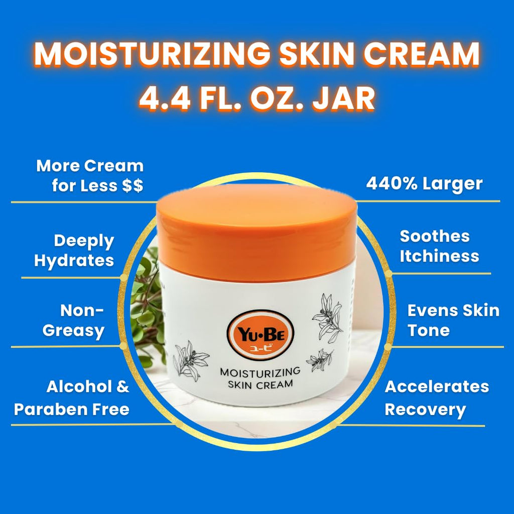 Yu-Be Moisturizing Skin Cream 4.4 Fl Oz Jar | Deep Hydration, Non-Greasy Relief, Camphor Soothing