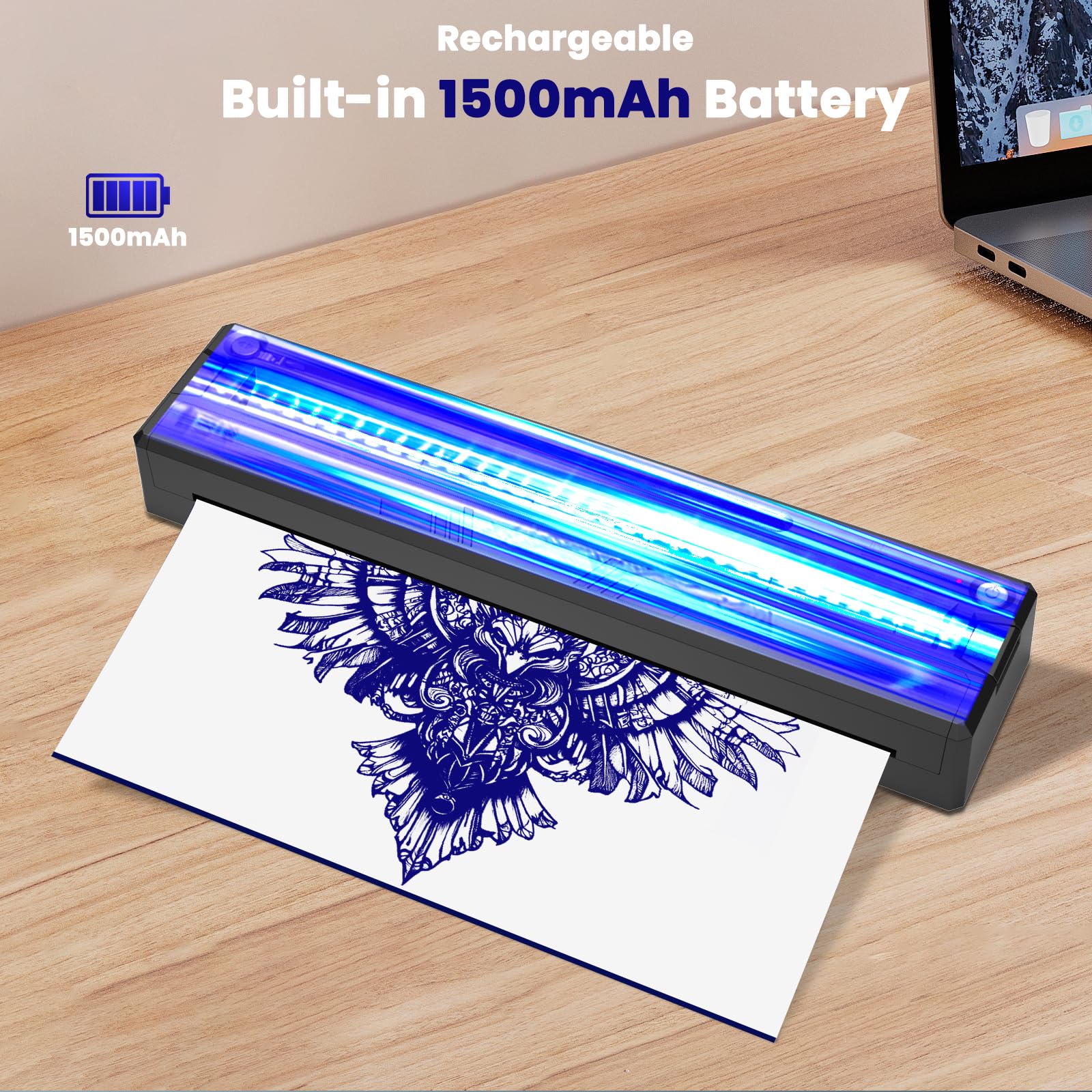 YUEBBB Tattoo Stencil Printer — Portable, Wireless, Inkless Thermal Transfer
