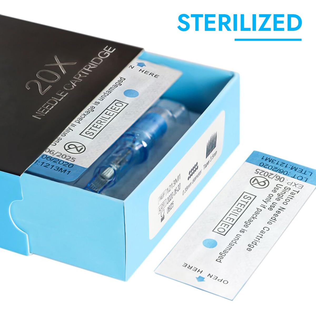 Yuelong ELIOT Tattoo Cartridges Needles #08 Bugpin 3 Round Liner with Membrane – 20Pcs
