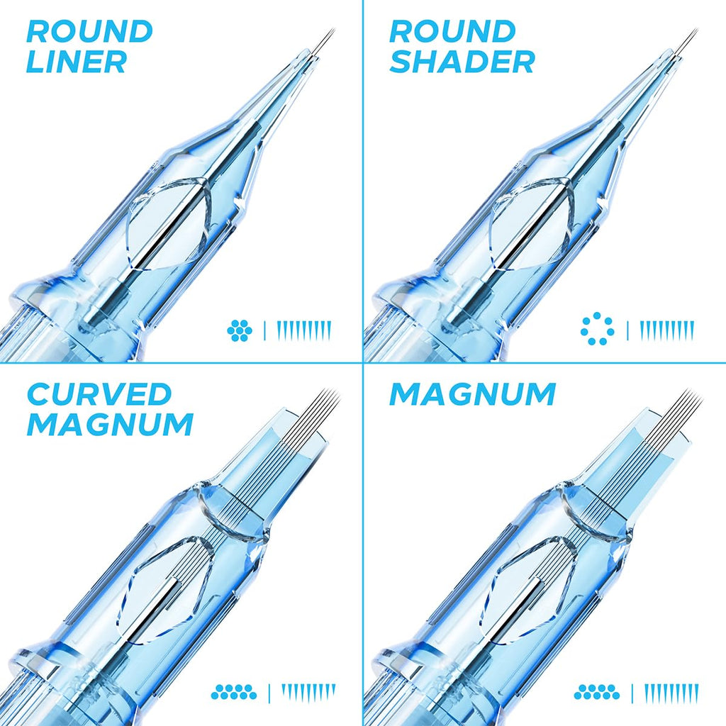 Yuelong Tattoo Cartridges Needles #12 Standard 14-Round Shader with Membrane, 20Pcs (1214RSL)