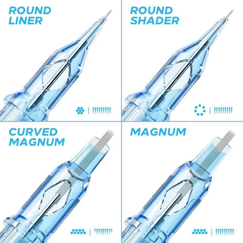 Yuelong Tattoo Cartridge Needles 1214RLL – 20Pcs #12 Standard & 14 Round Liner with Membrane (Disposable)