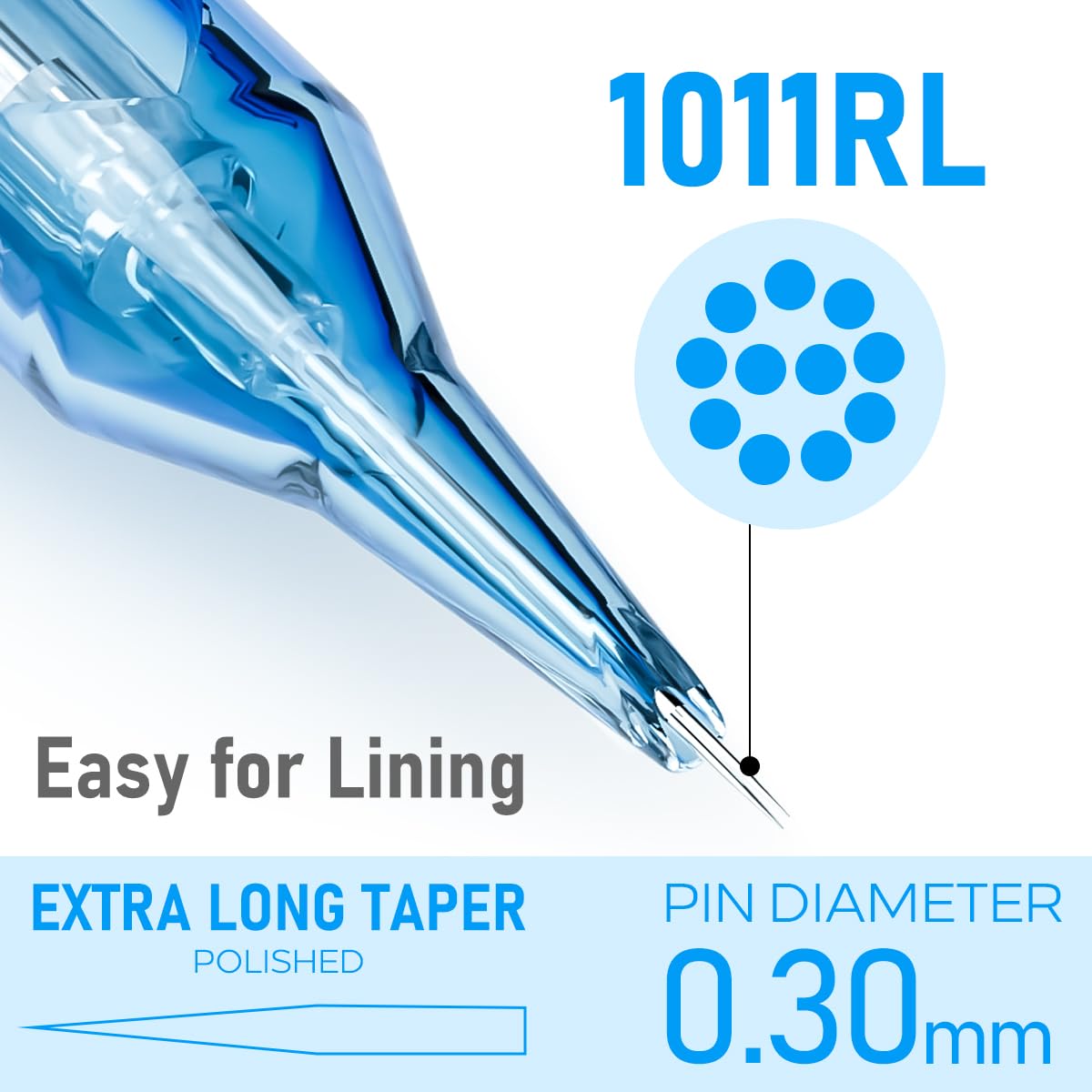 Yuelong Tattoo Cartridges Needles #12 Standard 14-Round Shader with Membrane, 20Pcs (1214RSL)