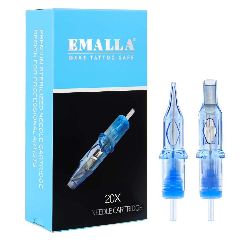 Yuelong Tattoo Cartridges Needles #12 Standard 14-Round Shader with Membrane, 20Pcs (1214RSL)