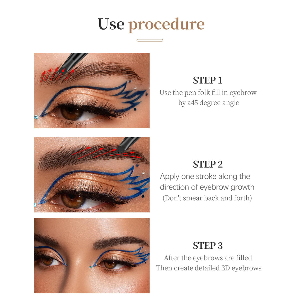 Yulinlon 9708 2-Tip Double-Ended Eyebrow Pen with Brush – Waterproof & Long-Lasting