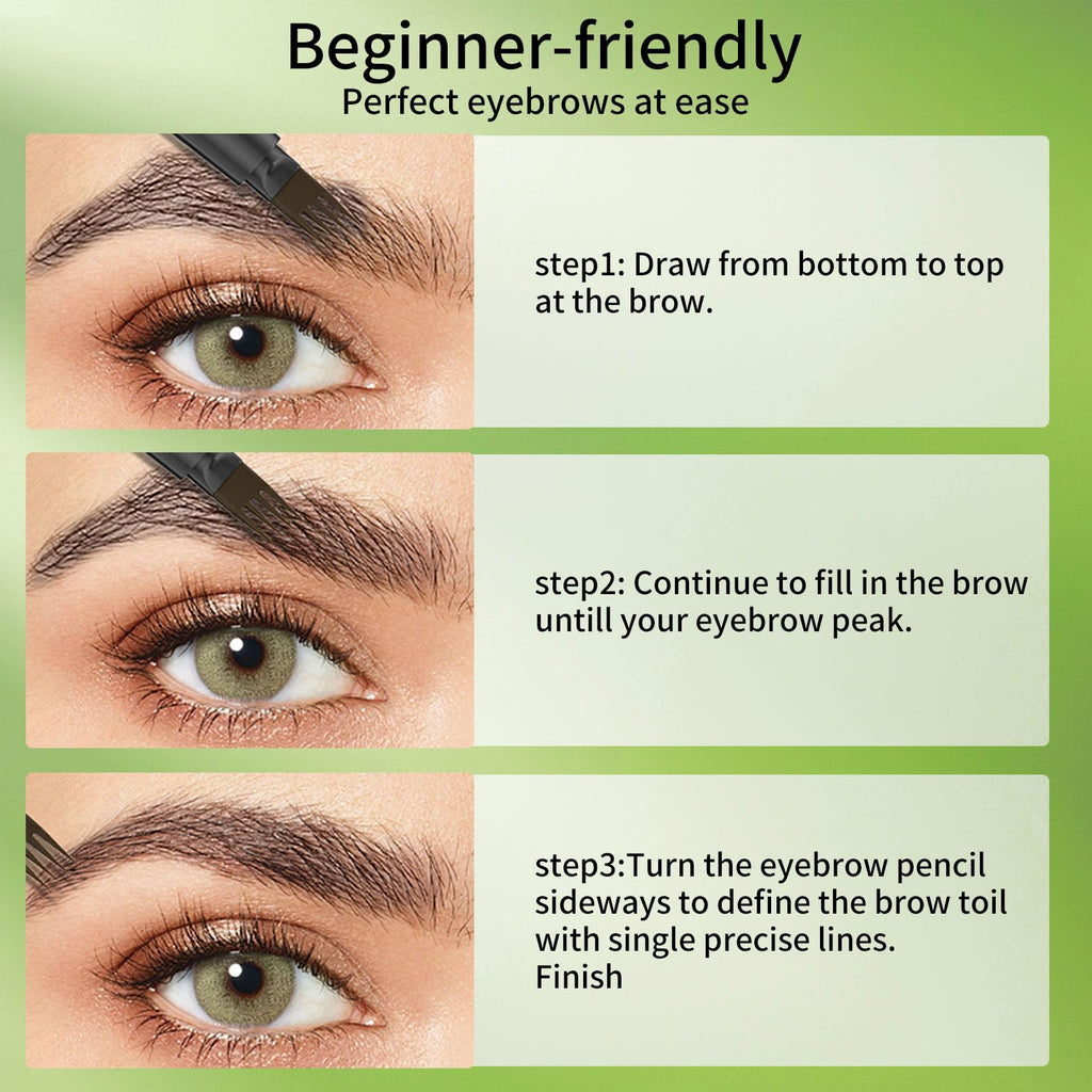 Yulinlon 4-Tip Eyebrow Pen — Waterproof Micro-Fork Tip Brow Pen, Natural 3D Look, 1ml (Dark Brown 03)