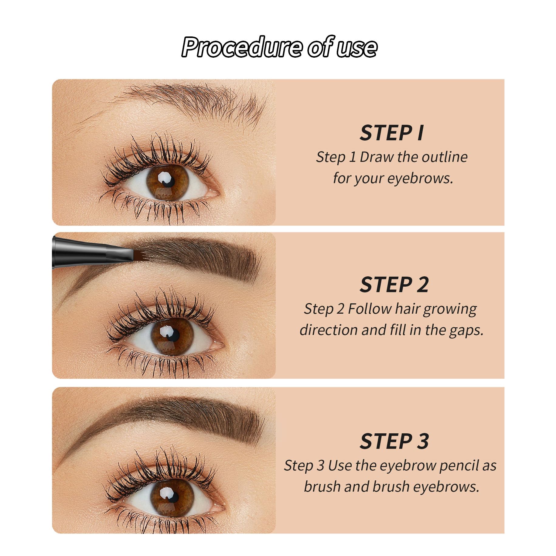 Yulinlon 4-Tip Eyebrow Pen – Waterproof, Long-Lasting Brow Pencil, 6 Colors (2# Dark Brown)
