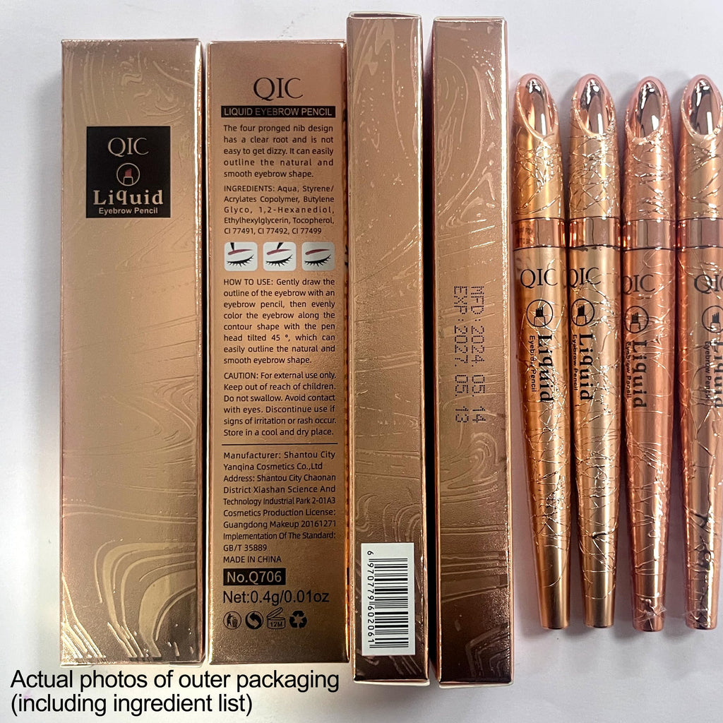 Yulinlon Q706 Eyebrow Pen – 4-Tip Precision, Waterproof & Long-Lasting (3#Grey)