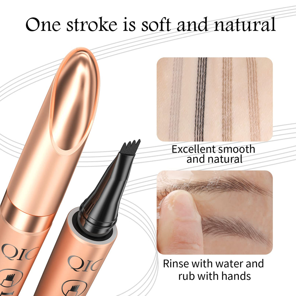 Yulinlon Q706 Eyebrow Pen – Quad-Tip, Waterproof, Long-Lasting (Light Brown 1#)