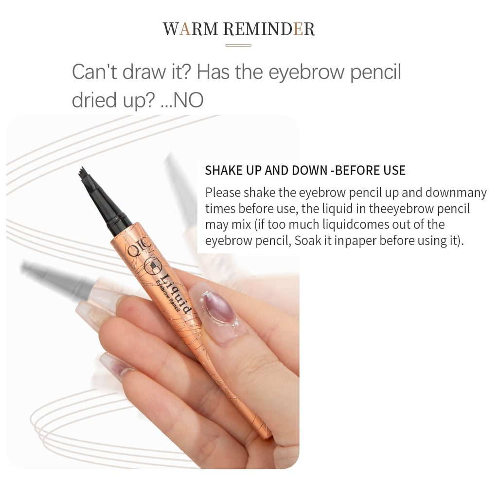 Yulinlon Q706 Eyebrow Pen – 4-Tip Precision, Waterproof & Long-Lasting (3#Grey)