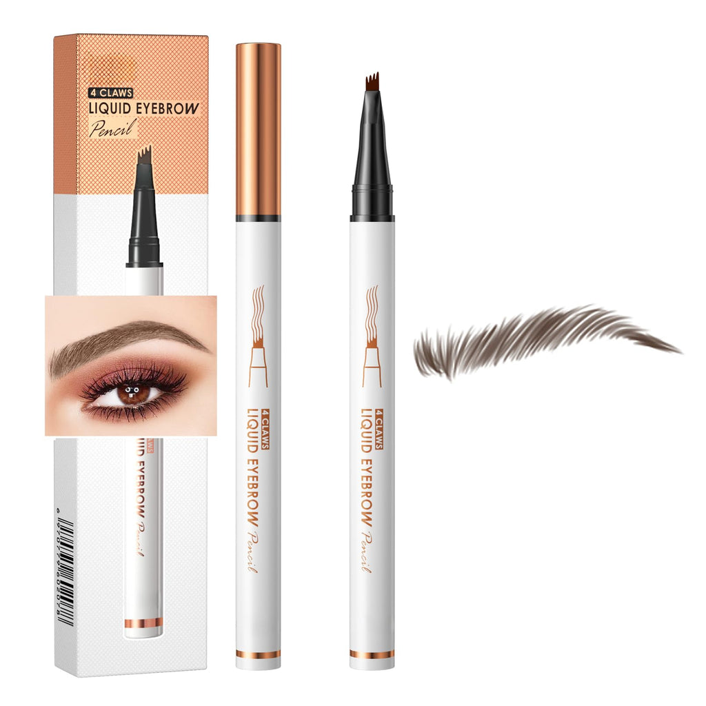 Yulinlon Q707 4-Tipped Precise Brow Pen – Long-Lasting Waterproof Eyebrow Pencil for Natural, Defined Brows | Easy to Use, Beginner-Friendly (5#Brown)