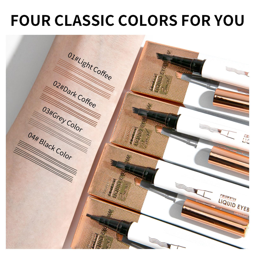 Yulinlon Q707 4-Tipped Precise Brow Pen – Waterproof, Long-Lasting Natural Brows