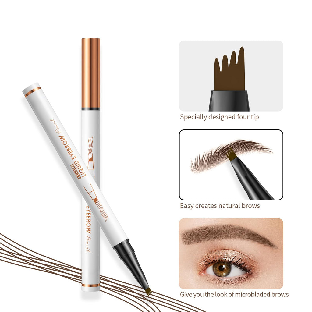 Yulinlon Q707 4-Tipped Precise Brow Pen – Waterproof, Long-Lasting Natural Brows