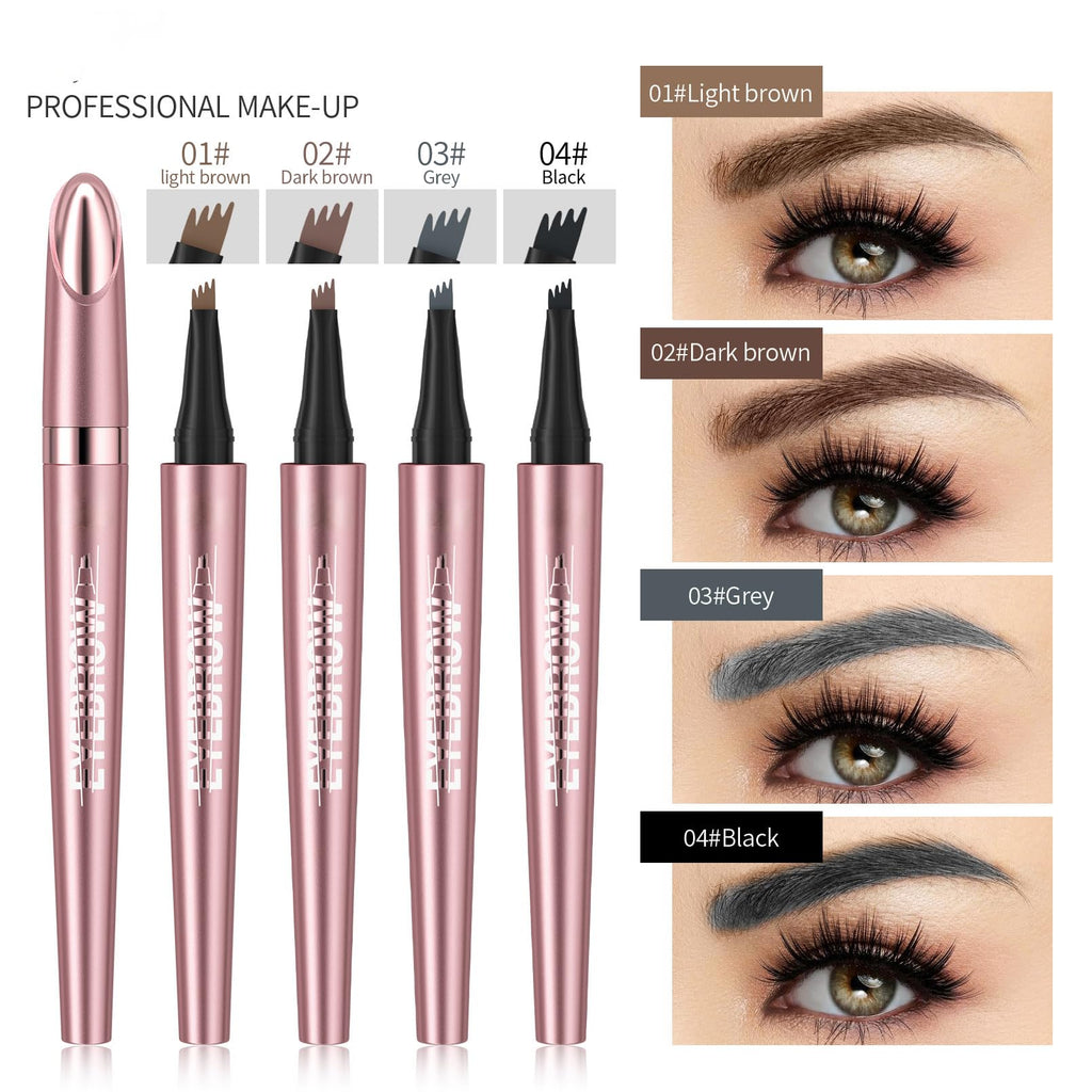 Yulinlon Q708 3D Microblading Eyebrow Pencil – Waterproof, 4-Tipped, Long-Lasting
