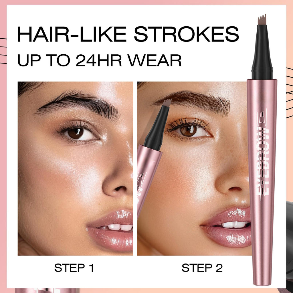 Yulinlon Q708 3D Microblading Eyebrow Pencil – Waterproof, 4-Tipped, Long-Lasting