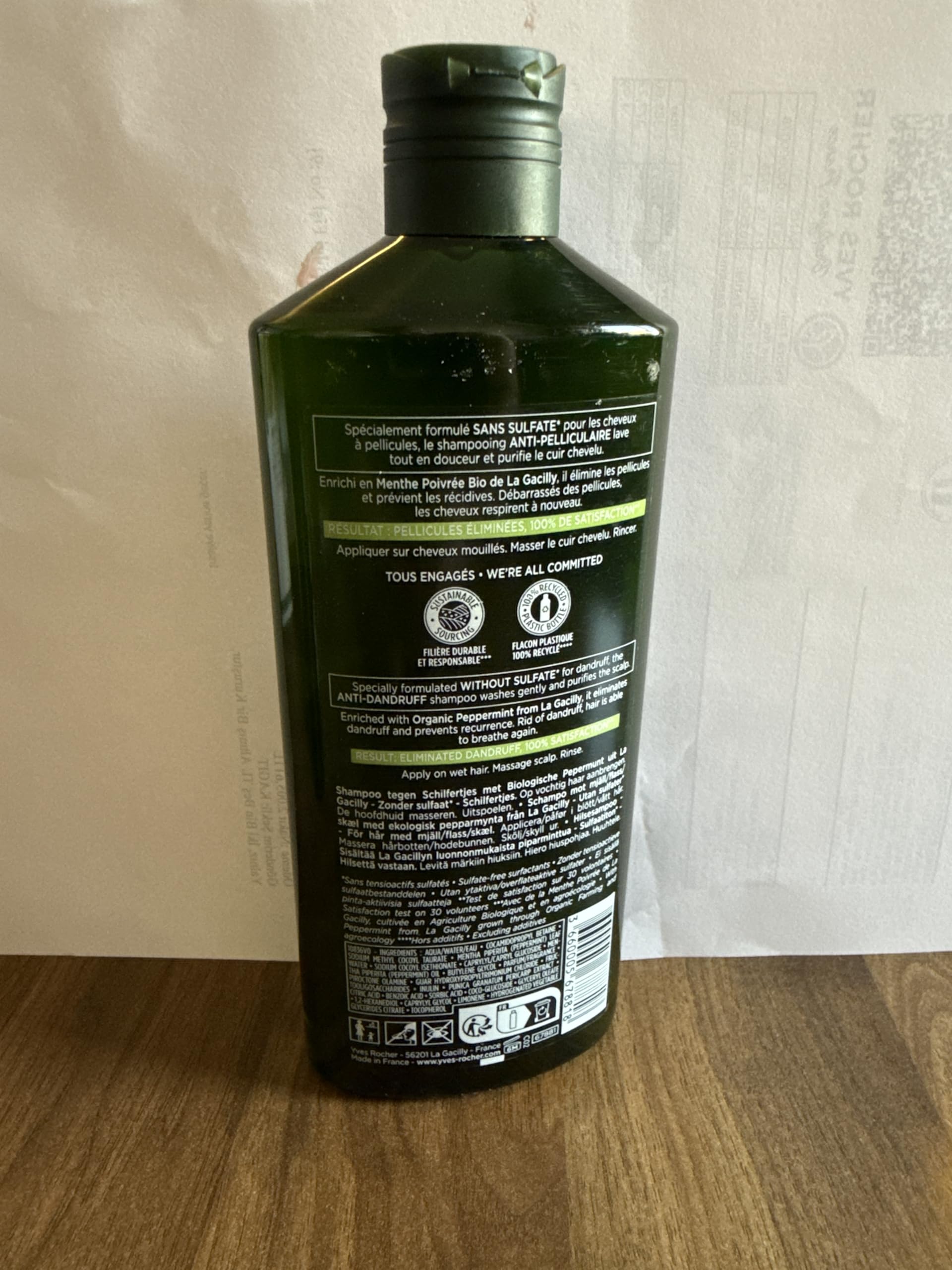 Yves Rocher Anti-Dandruff Treatment Shampoo – 300 ml | Plant-Based, Silicone-Free