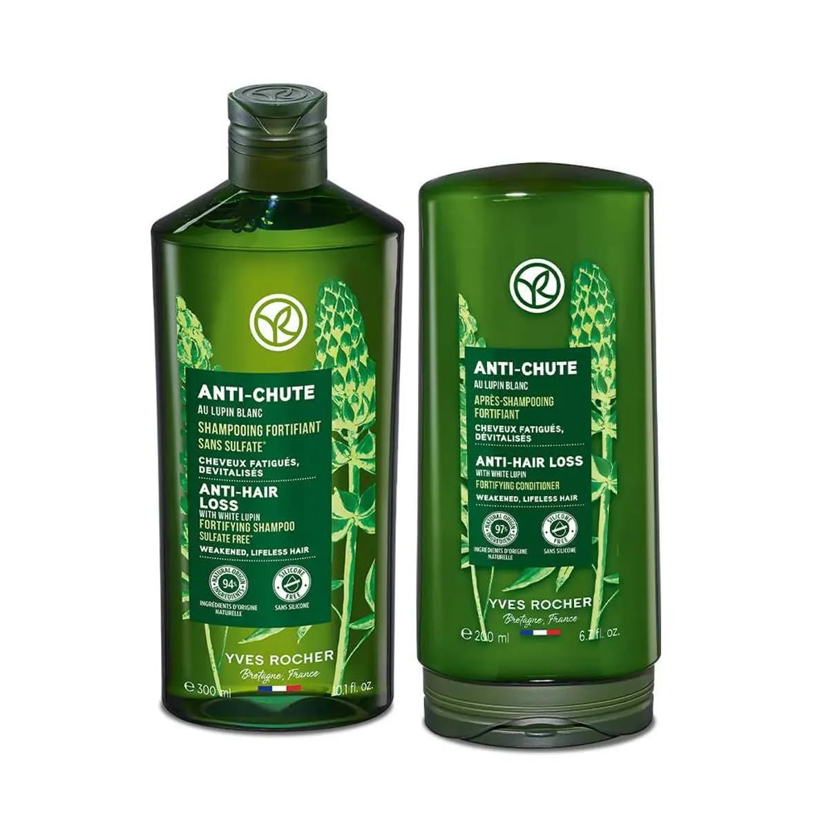 Yves Rocher Anti-Hair Loss Duet: White Lupine Shampoo & Balm for Stronger Hair