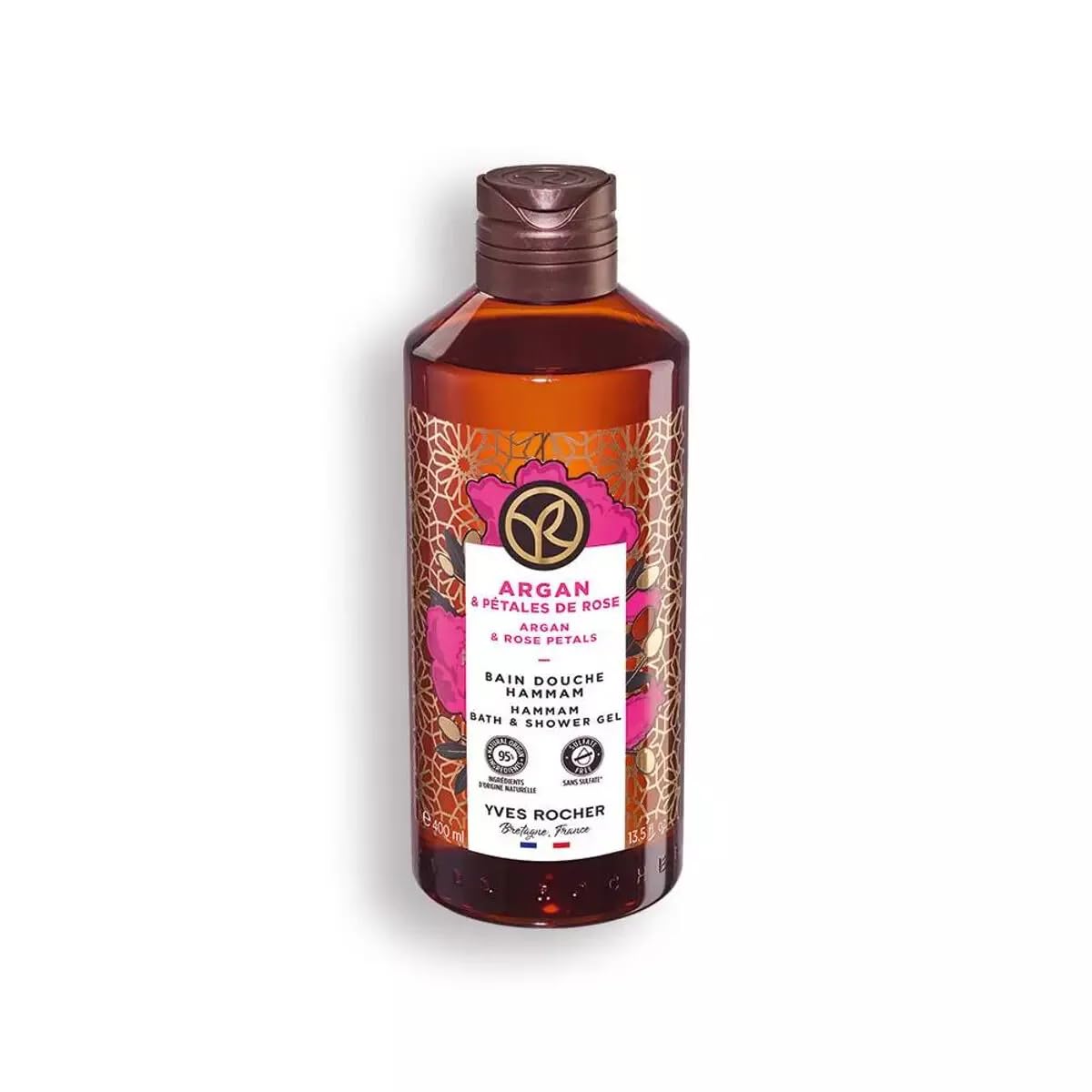 Yves Rocher Argan & Rose Petals Nourishing Shower Gel 400 ml | Sulfate-Free