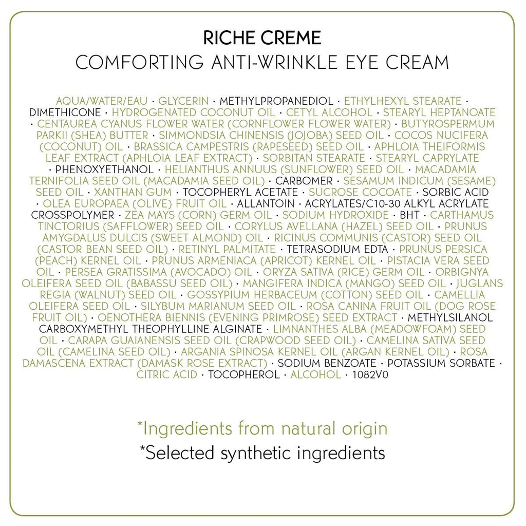 Yves Rocher Eye Cream Riche Crème – Comforting Anti-Wrinkle for Mature & Dry Skin, 14 ml