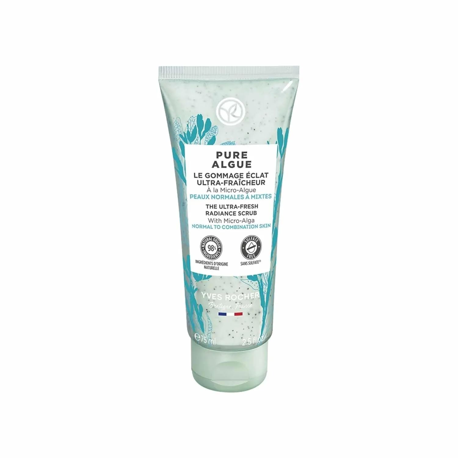 Yves Rocher Pure Algue Ultra-Fresh Facial Scrub – Radiant, Purified Skin (75 ml)