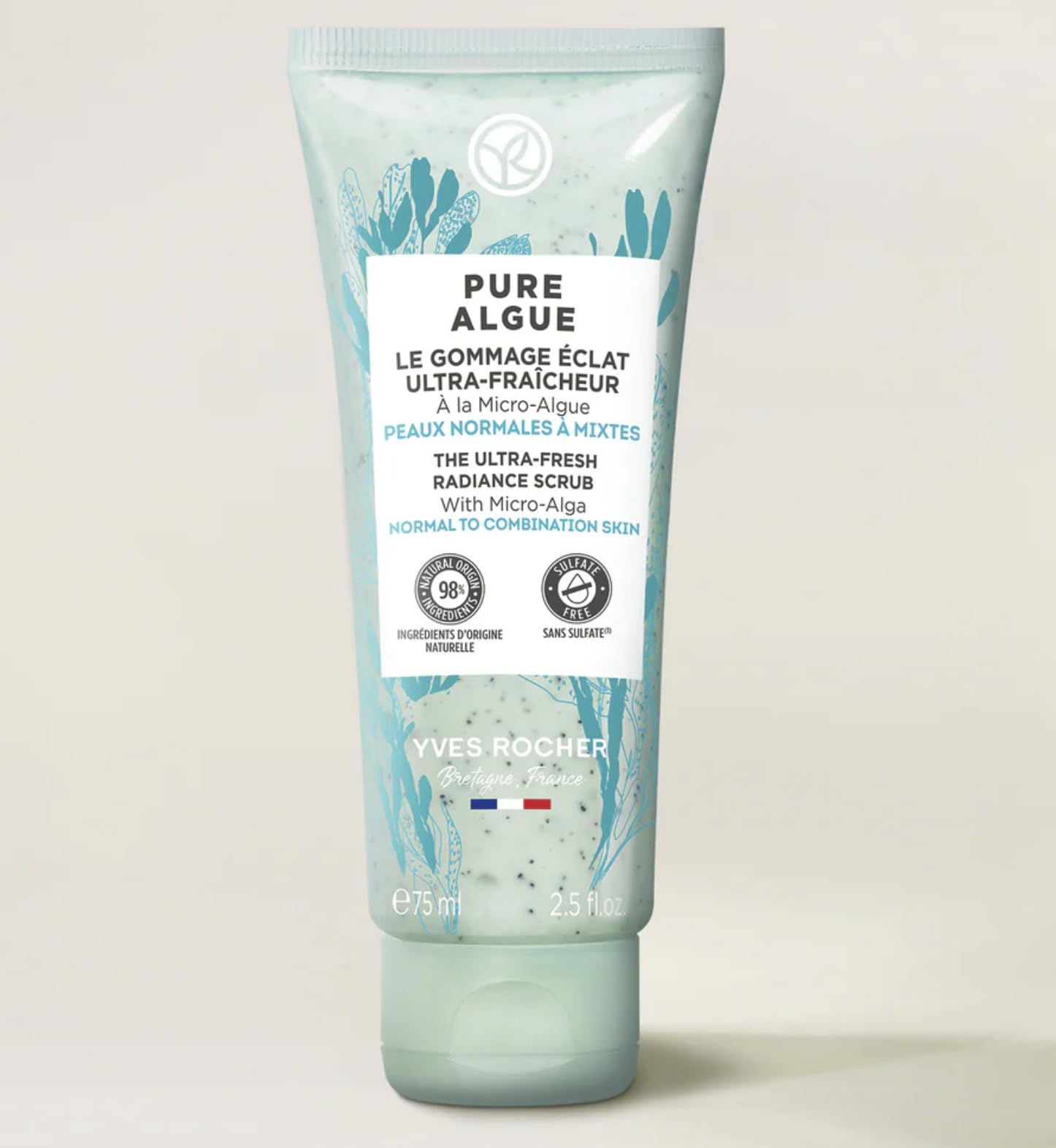 Yves Rocher Pure Algue Ultra-Fresh Facial Scrub – Radiant, Purified Skin (75 ml)