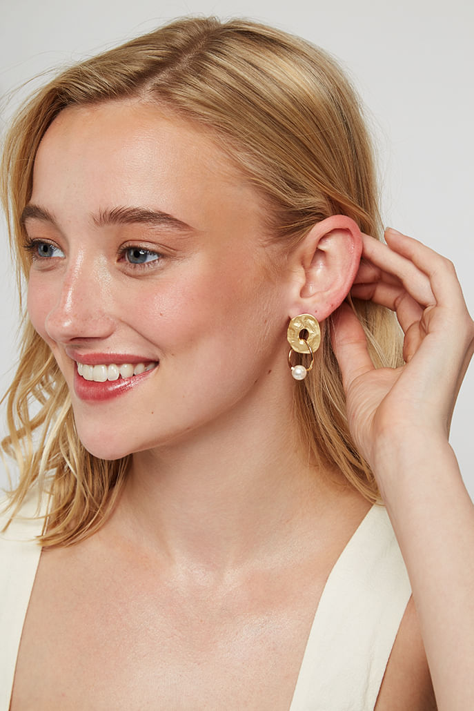 Louche Zane Pearl Pendant Earring