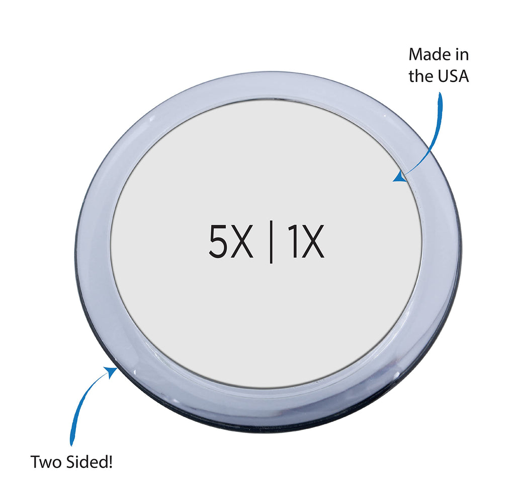 Zadro 5X Two-Sided 4-Inch Acrylic Compact Mirror  Clear & Portable