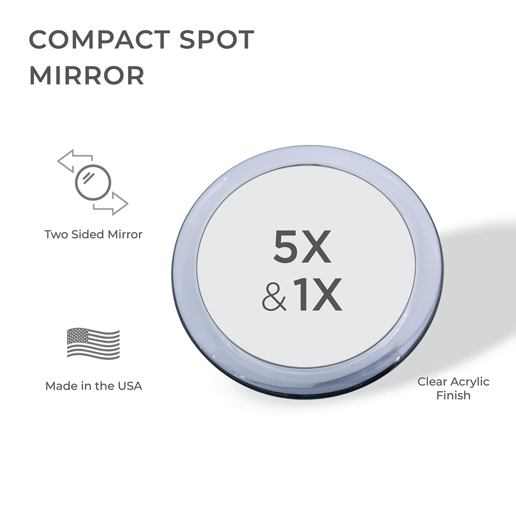 Zadro 5X Two-Sided 4-Inch Acrylic Compact Mirror  Clear & Portable