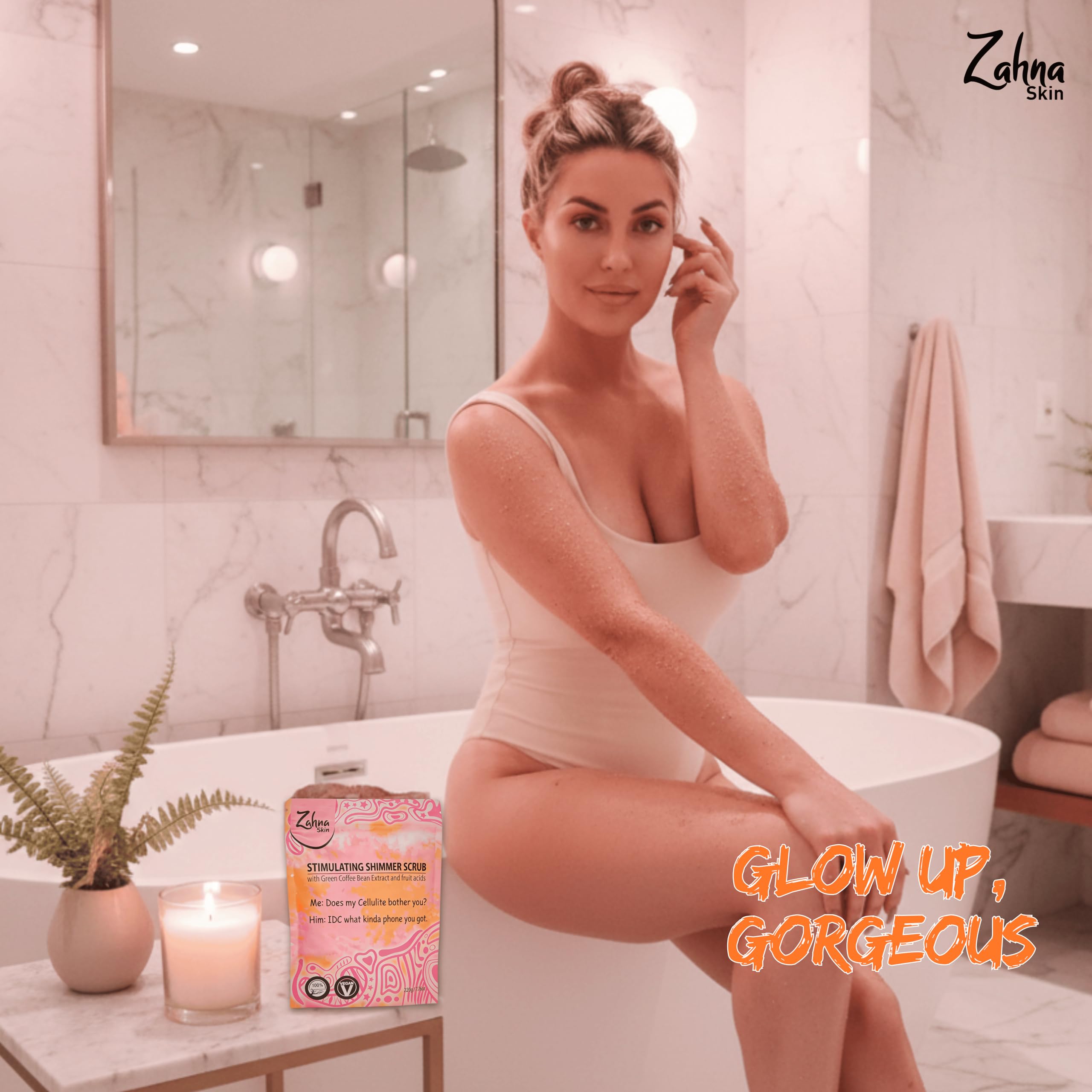 Zahna Skin Pink Himalayan Exfoliating Body Scrub – 100% Natural & Vegan for Women