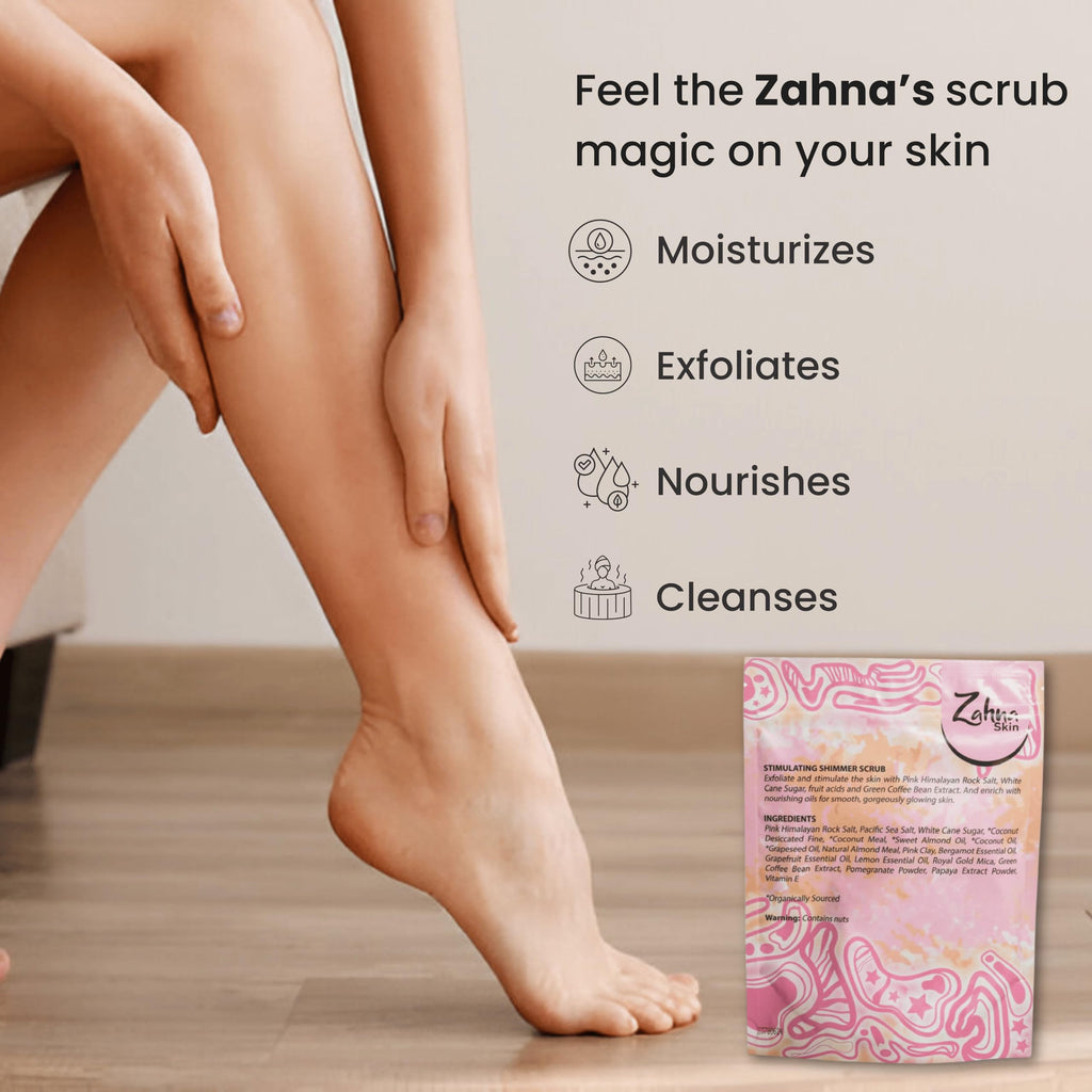 Zahna Skin Pink Himalayan Exfoliating Body Scrub – 100% Natural & Vegan for Women