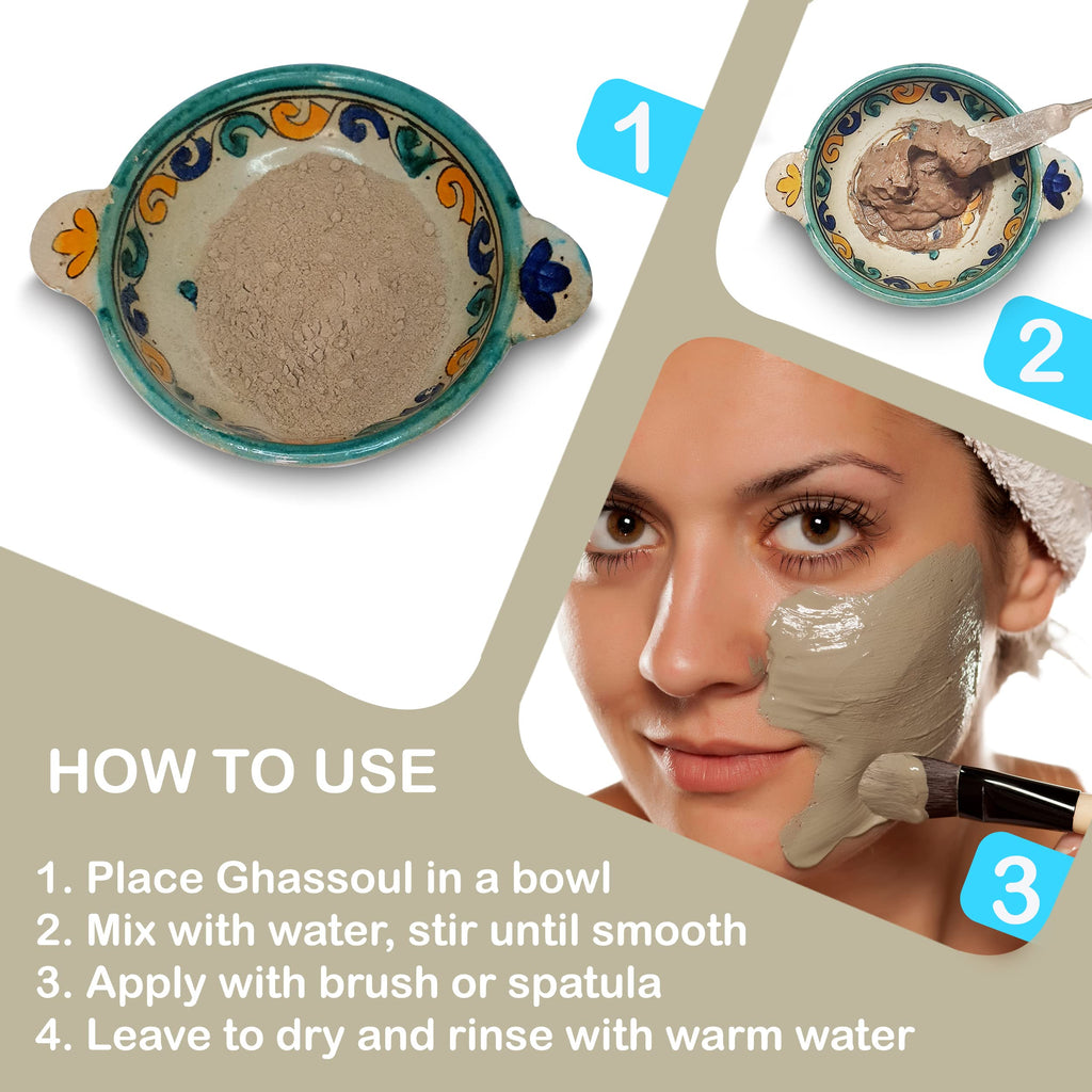 Zakia's Morocco Ghassoul Clay Mask – Organic Facial Mask (8 oz)