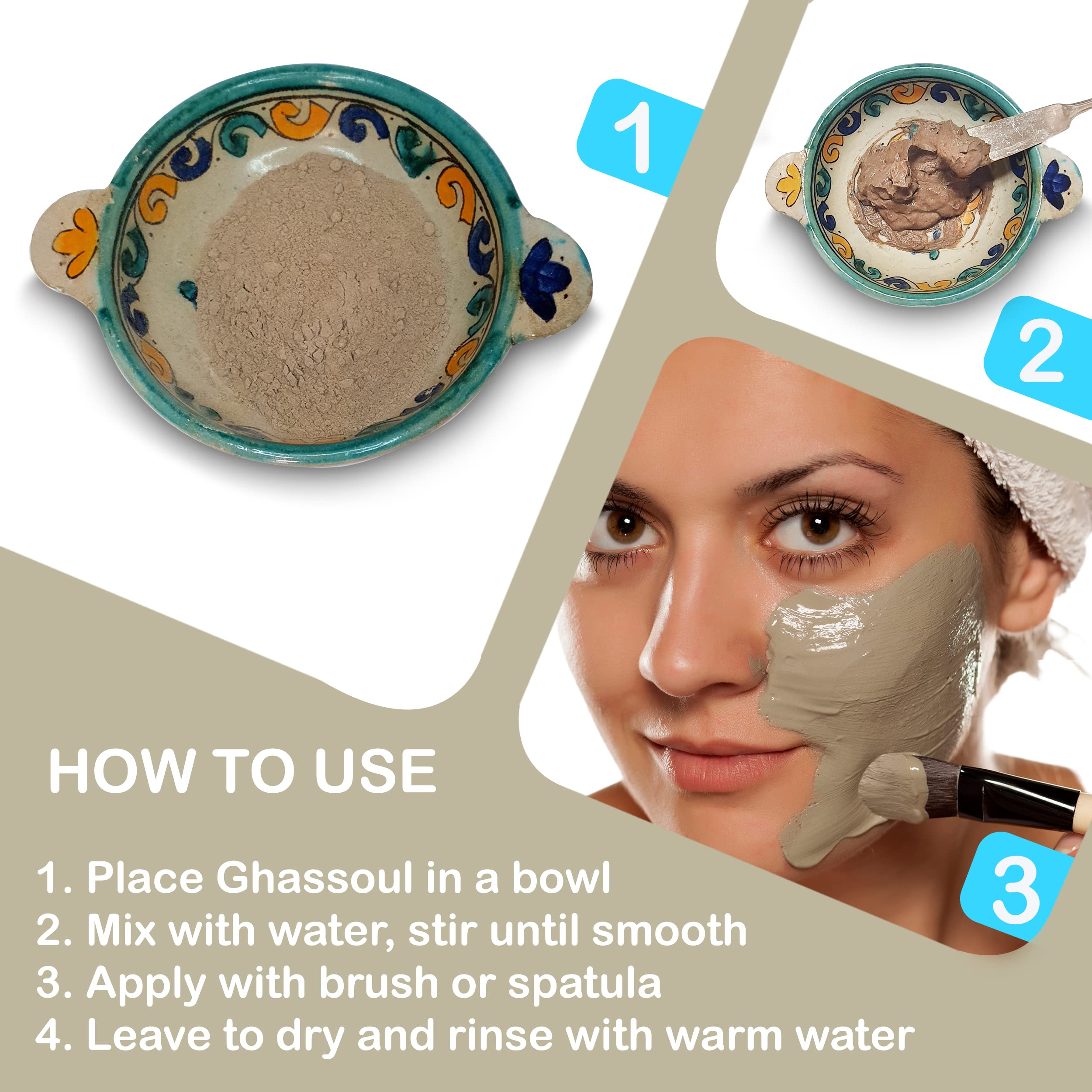 Zakia's Morocco Rhassoul Clay Mask - Organic Facial & Body Clay 1 lb