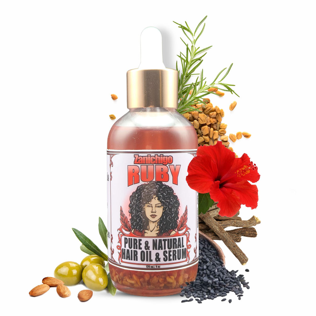 Zanichigo Ruby Hair Oil – Fenugreek Strengthening Serum for Dry, Damaged Hair | 2 oz