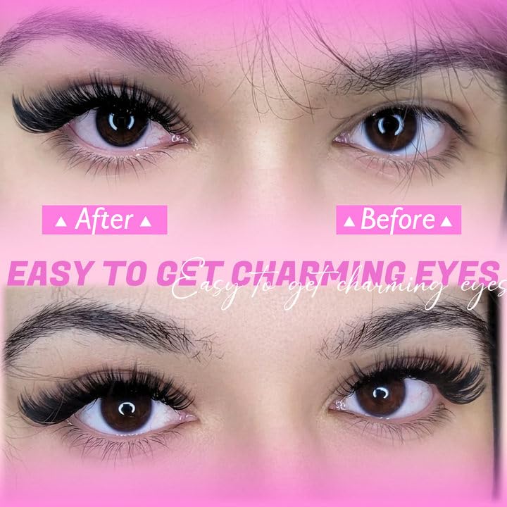 Zanlufly Lash Clusters Wispy Eyelash Extensions 200PCS DIY D-Curl 10-18mm