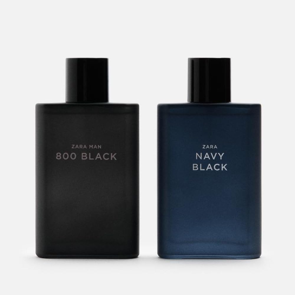 ZARA MAN Navy Black + 800 Black Cologne Set for Men – 2 x 90 ml EDTs