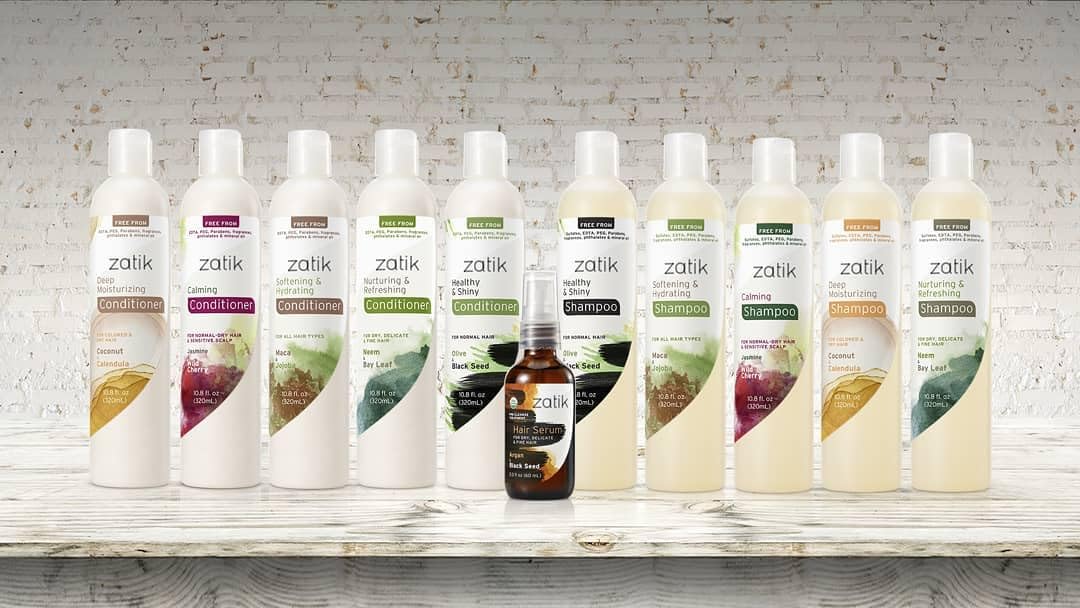 Zatik Naturals Deep Moisturizing Shampoo + Conditioner Set – Coconut & Calendula, Color-Treated Hair