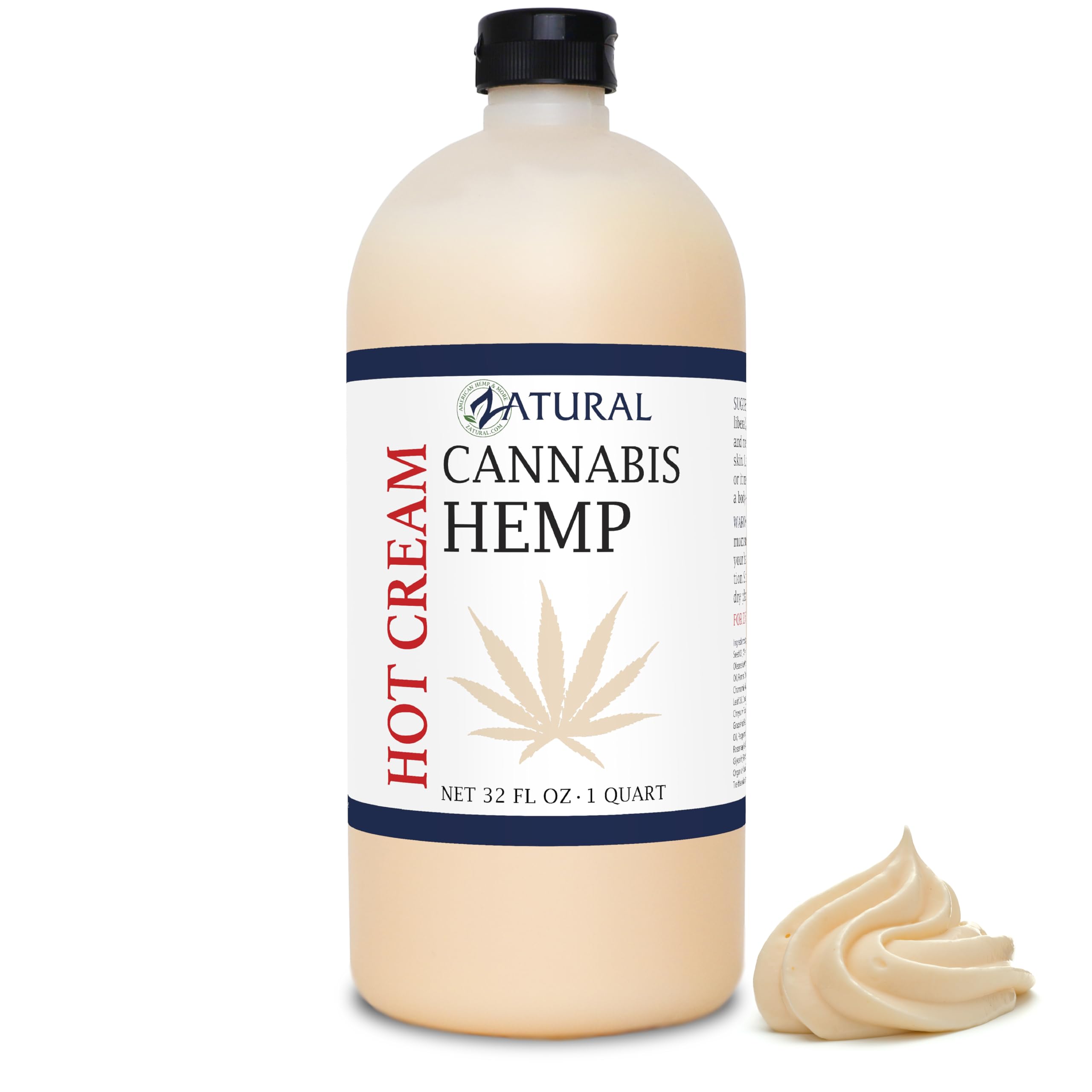 Zatural Hemp Hot Cream with Essential Oil Blend – 32oz Massage & Body Care