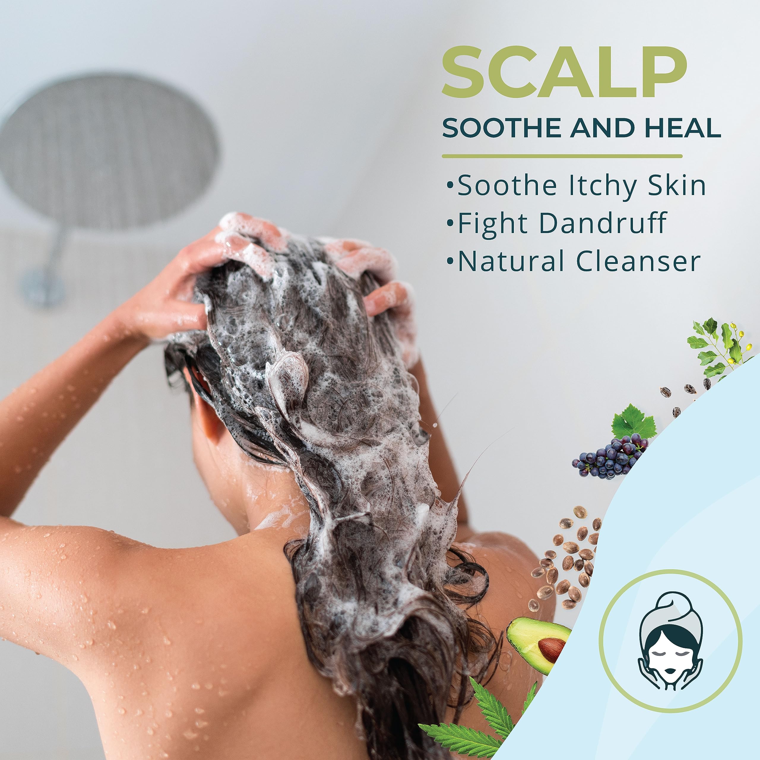 Zatural Neem Shampoo & Conditioner Kit for Sensitive Scalp – Nourish & Balance (16oz each)