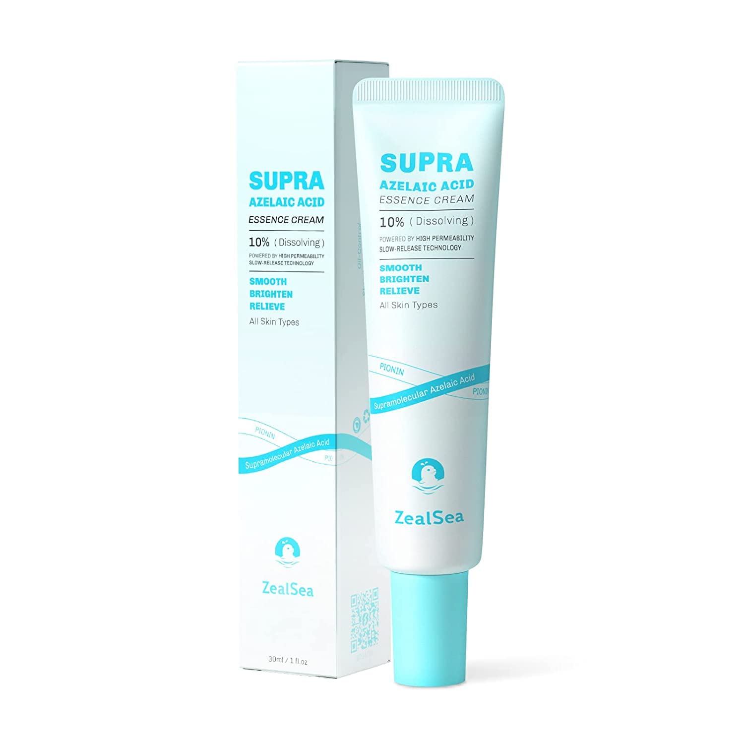 ZealSea 10% Azelaic Acid Facial Cream with AHA & Pionin - Gentle, Barrier-Supporting Formula