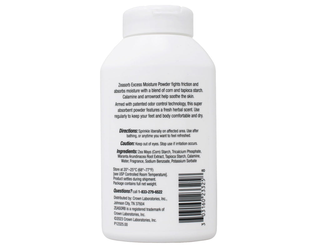 Zeasorb Excess Moisture, 2.5 oz (Pack of 2) | Absorbs Moisture and Reduces Friction