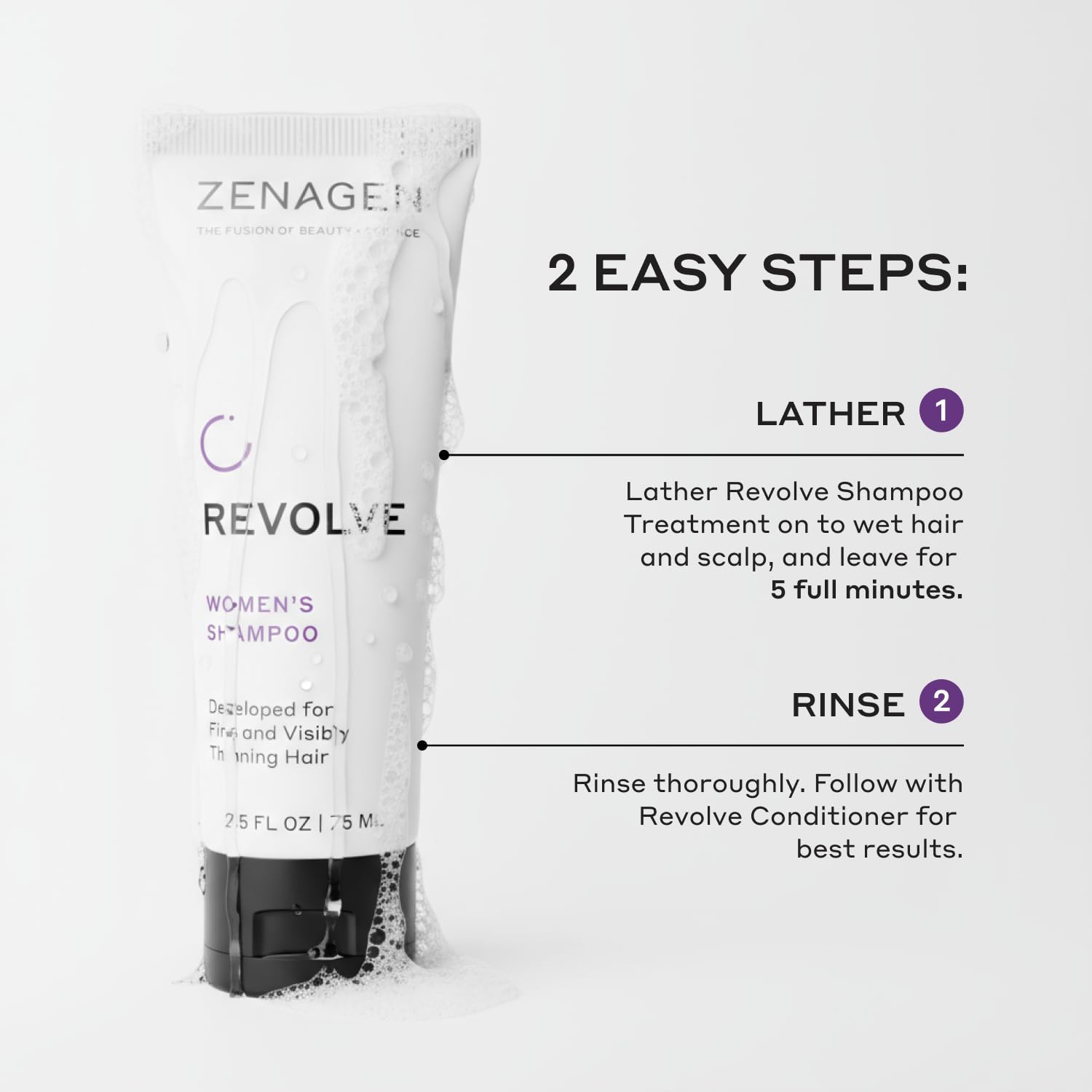 Zenagen Revolve Women's Travel Kit – TSA-Approved Shampoo & Conditioner for Fine Hair