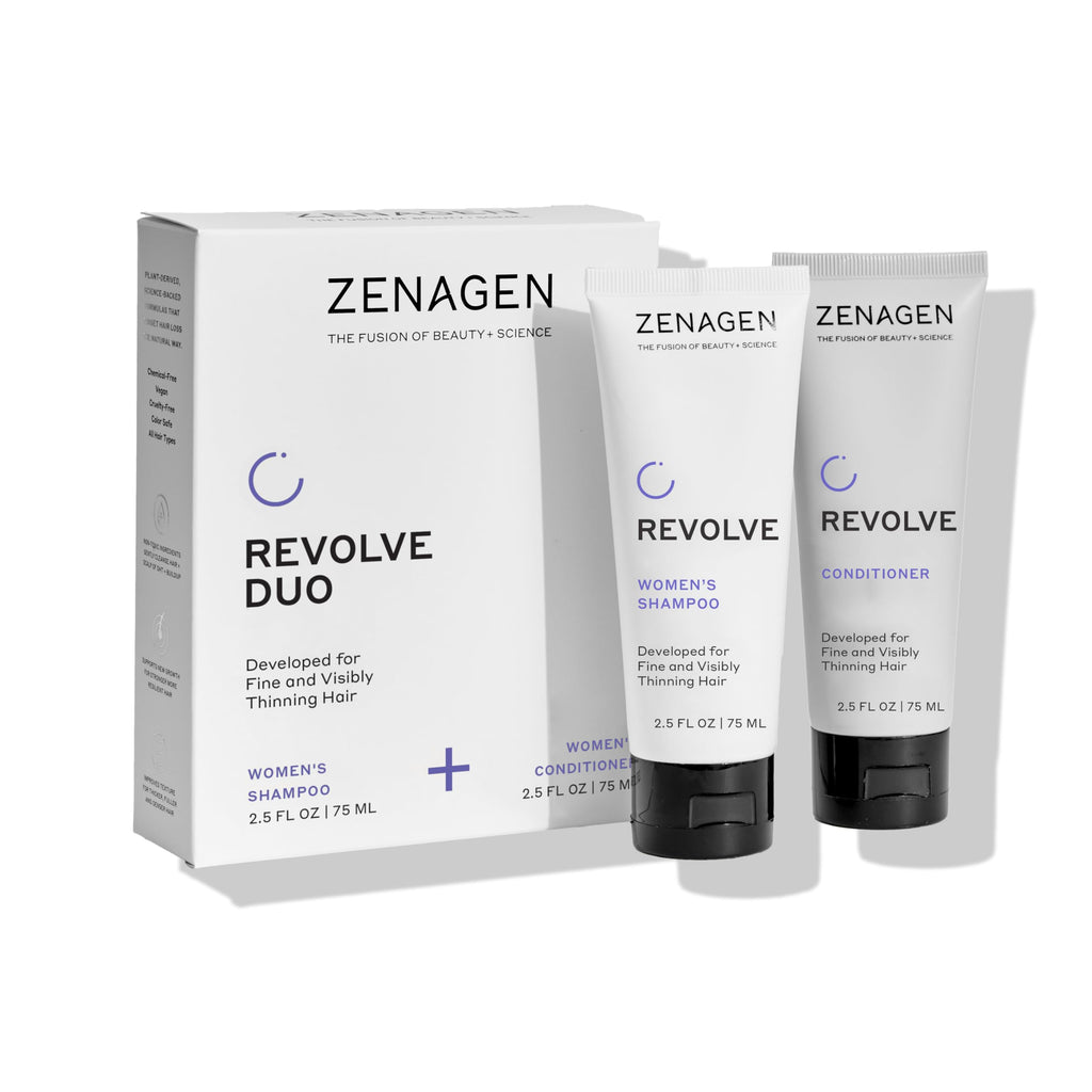 Zenagen Revolve Women's Travel Kit – TSA-Approved Shampoo & Conditioner for Fine Hair
