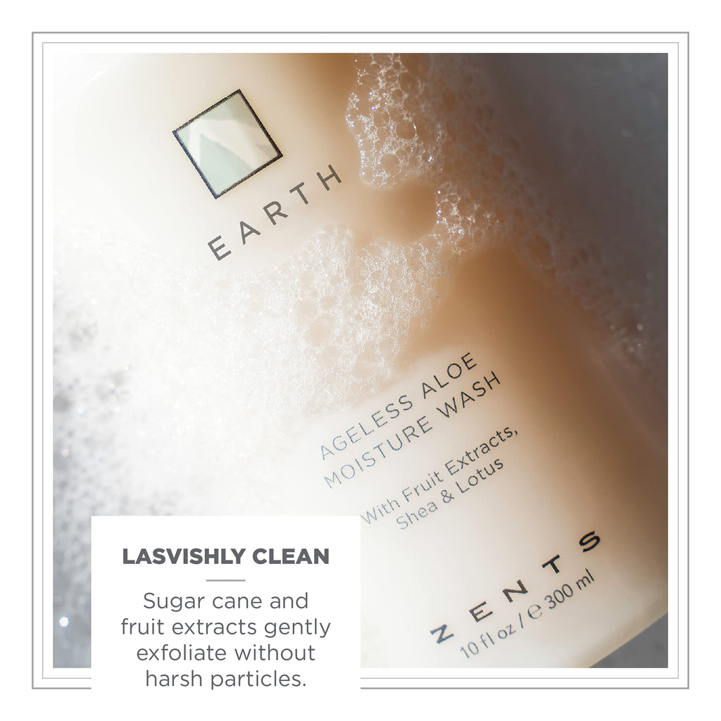 ZENTS Hand & Body Wash Earth Fragrance | Hydrating Cleanser with Organic Shea Butter & Aloe | 10 oz