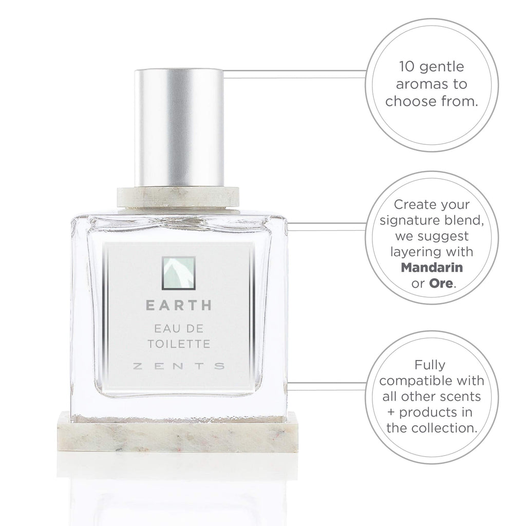 Zents Earth Eau de Parfum – Unisex Woody-Fresh Scent with Sandalwood, Fir & Bergamot | 1.69 oz