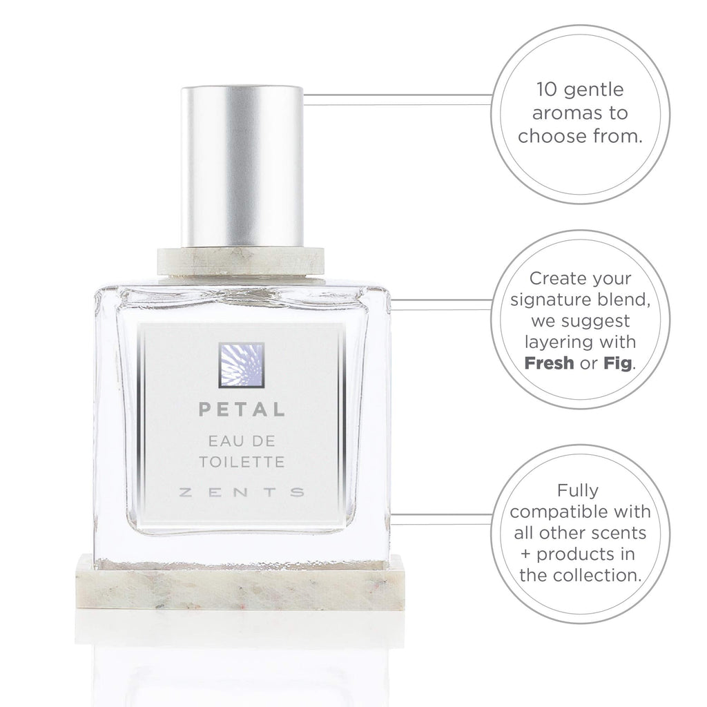 Zents Eau de Parfum Petal – Floral Unisex Scent with Lily of the Valley, Rose & Lemon | 1.69 oz