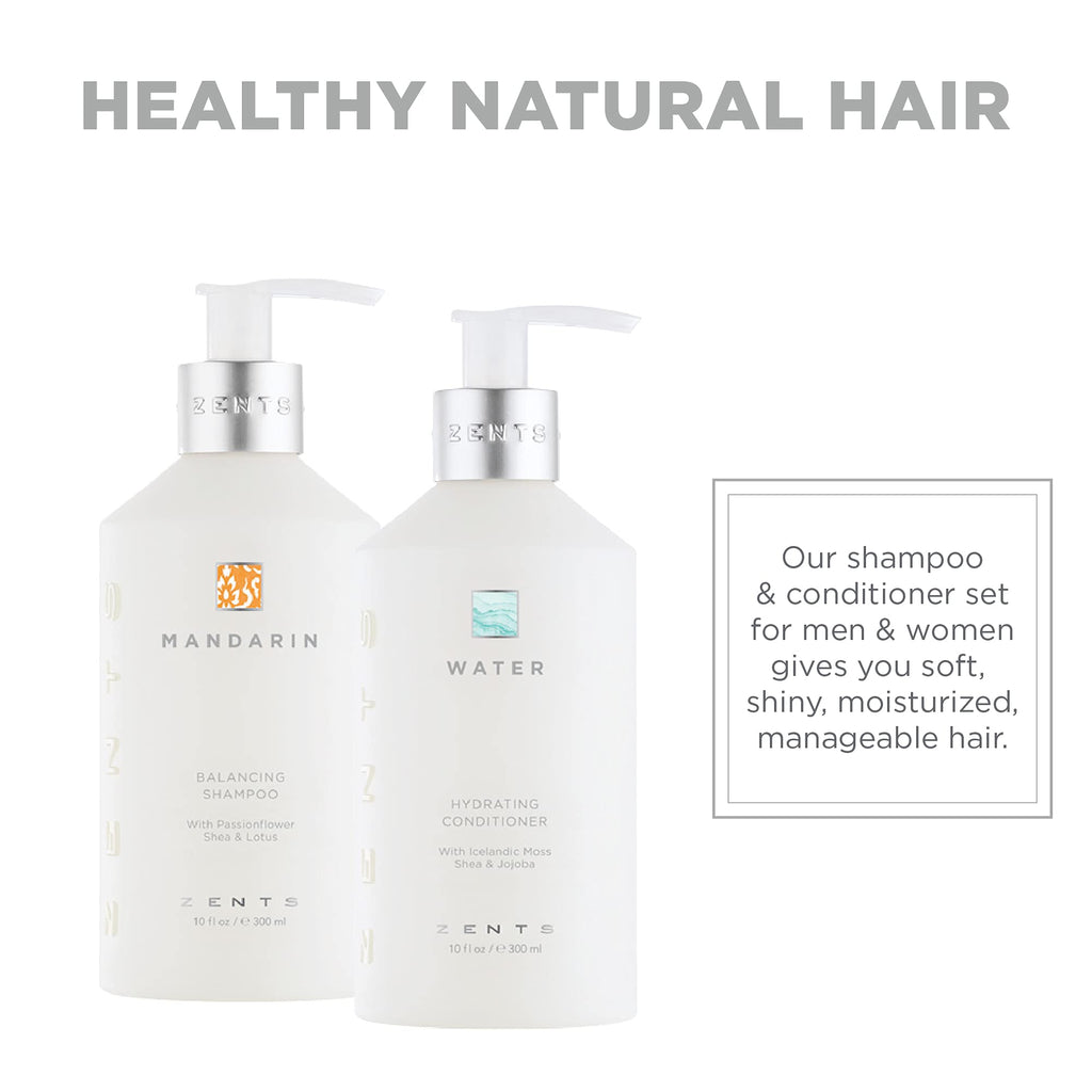 ZENTS Balancing Shampoo & Moisturizing Conditioner Set – Color Safe, Sulfate-Free, 10 fl oz Each