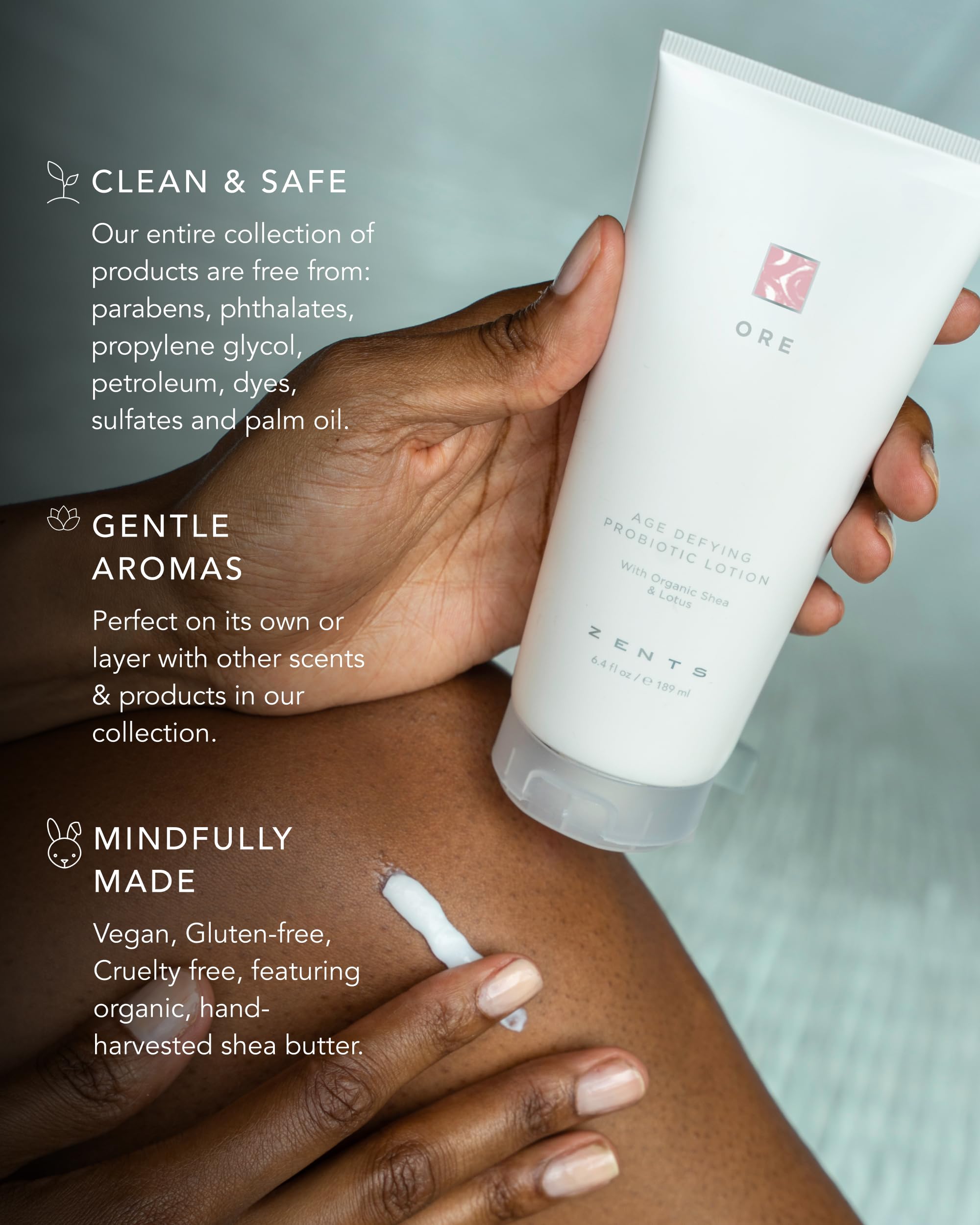 Zents Ore Age-Defying Probiotic Lotion – Hyaluronic Acid + Organic Shea Butter | Ultra Hydration | 6.4 fl oz